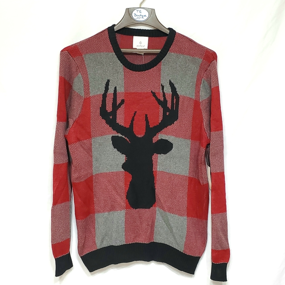 Aspen Mens Sweater Buck Stag Large NEW